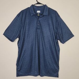 Greg Norman Collection Navy Micro-Pattern Polo